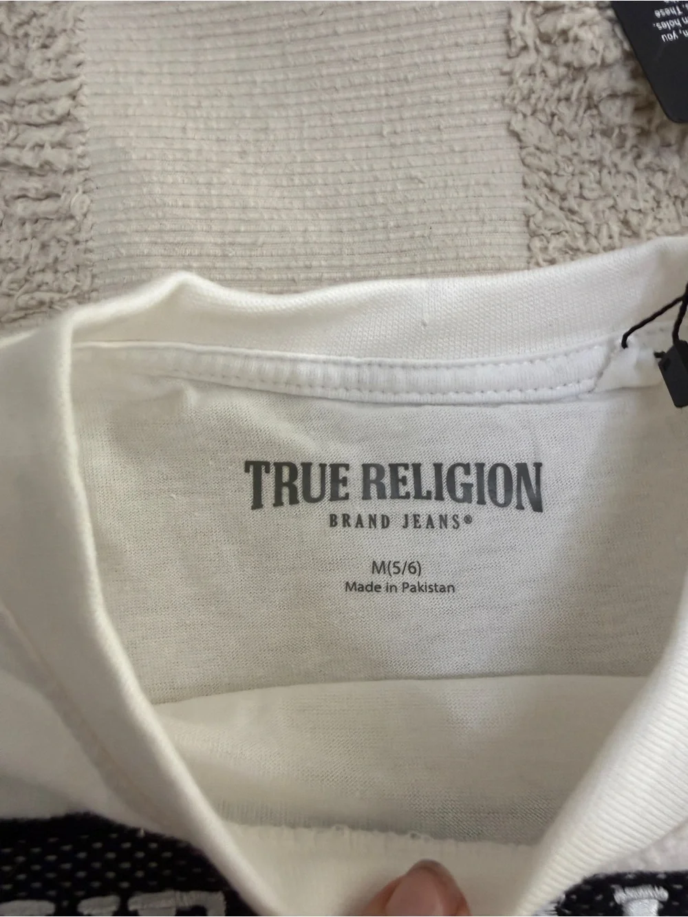 NWT True Religion White Logo Tee size M (5/6)